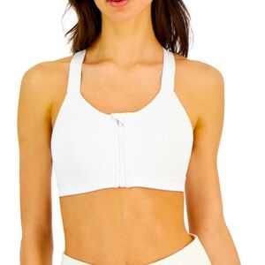Ideology Zip-Up High-Impact Sports Bra, Size L